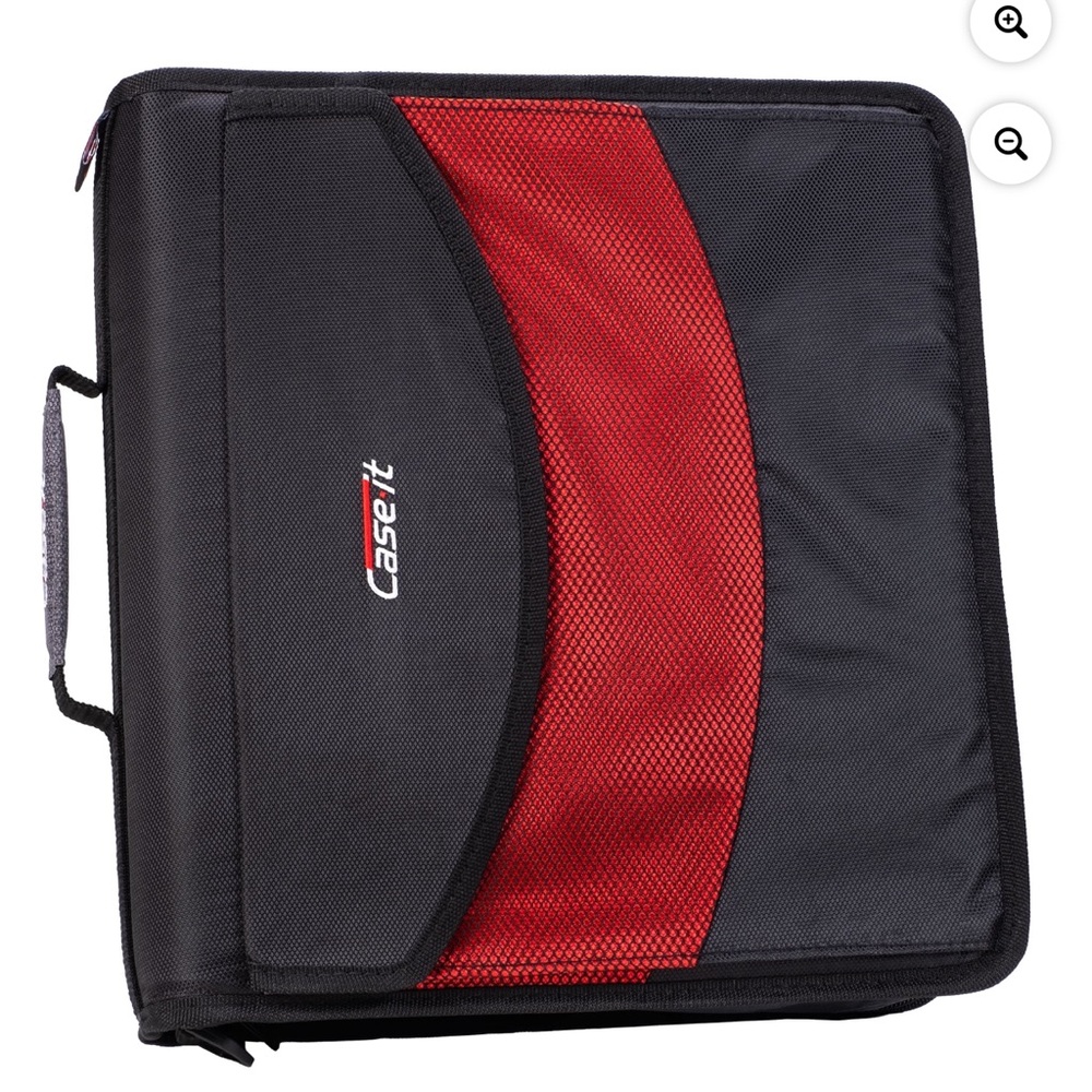 Case-it Black and Red Zipper Binder